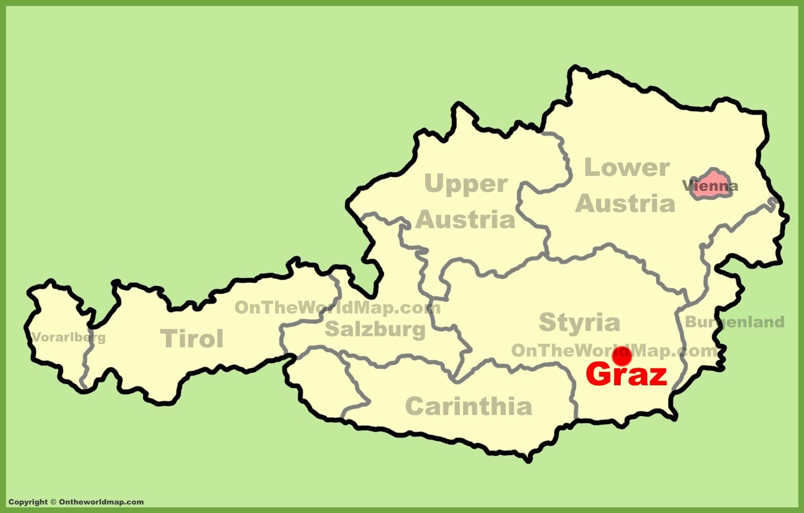 Graz, österreich-map - Karte von graz (Western Europe - Europe)