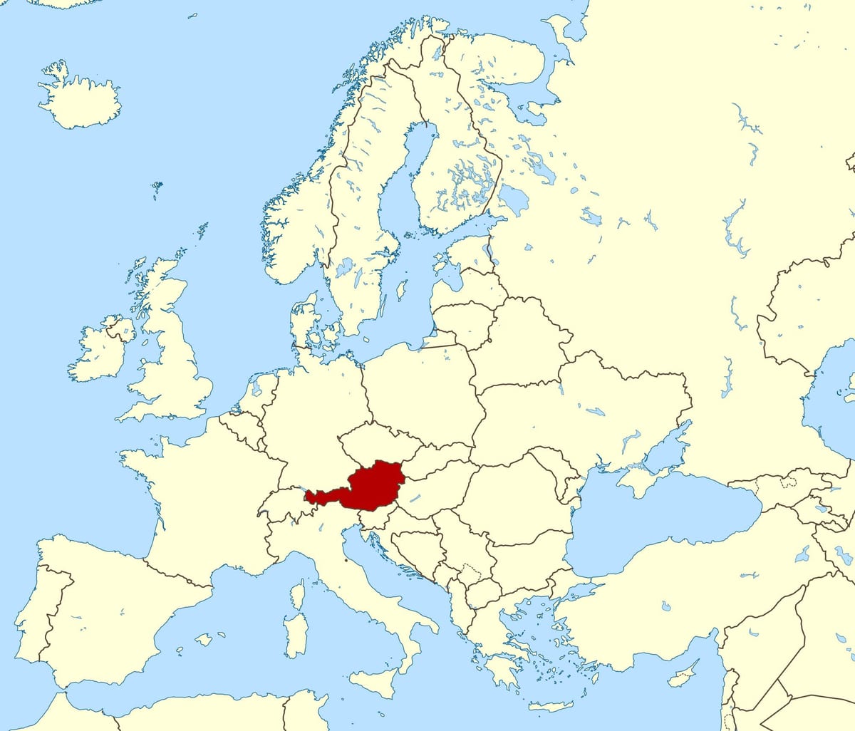 Weltkarte österreich