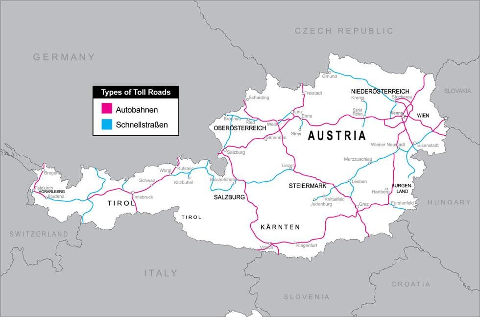 Mautstraßen in österreich anzeigen