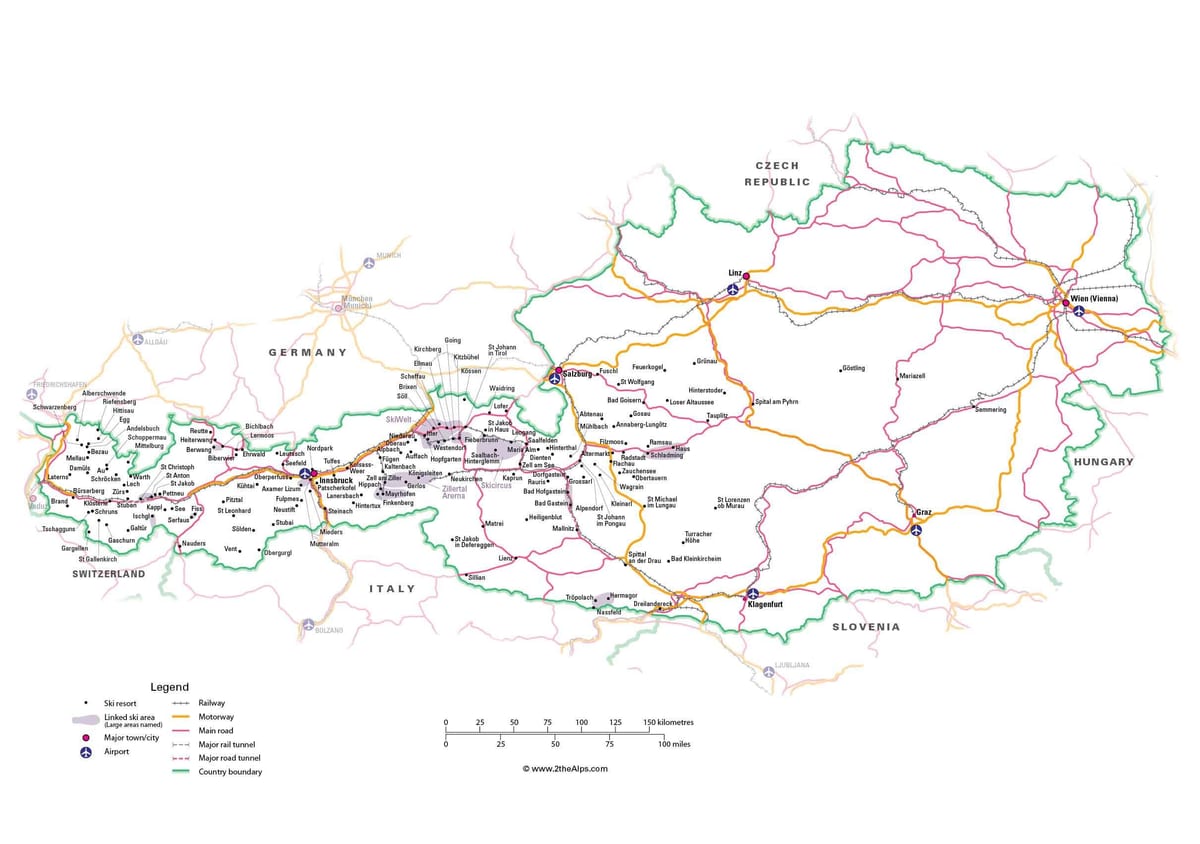 Karte von österreich touristischen Attraktionen