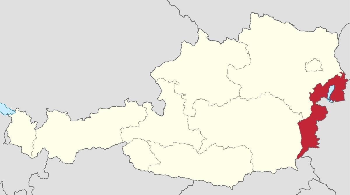 Karte von burgenland-österreich
