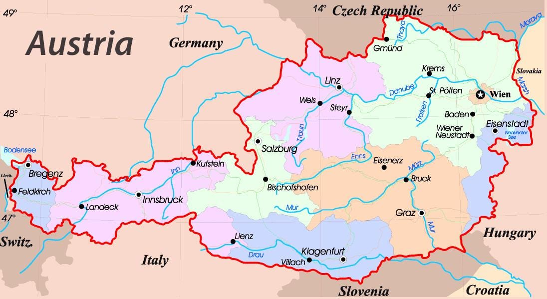 Karte von eisenstadt österreich