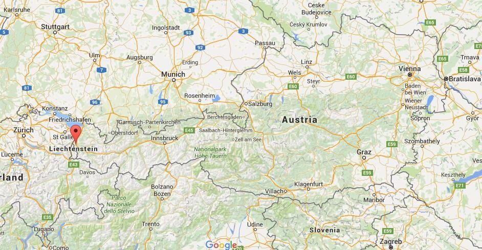 Karte von feldkirch, österreich