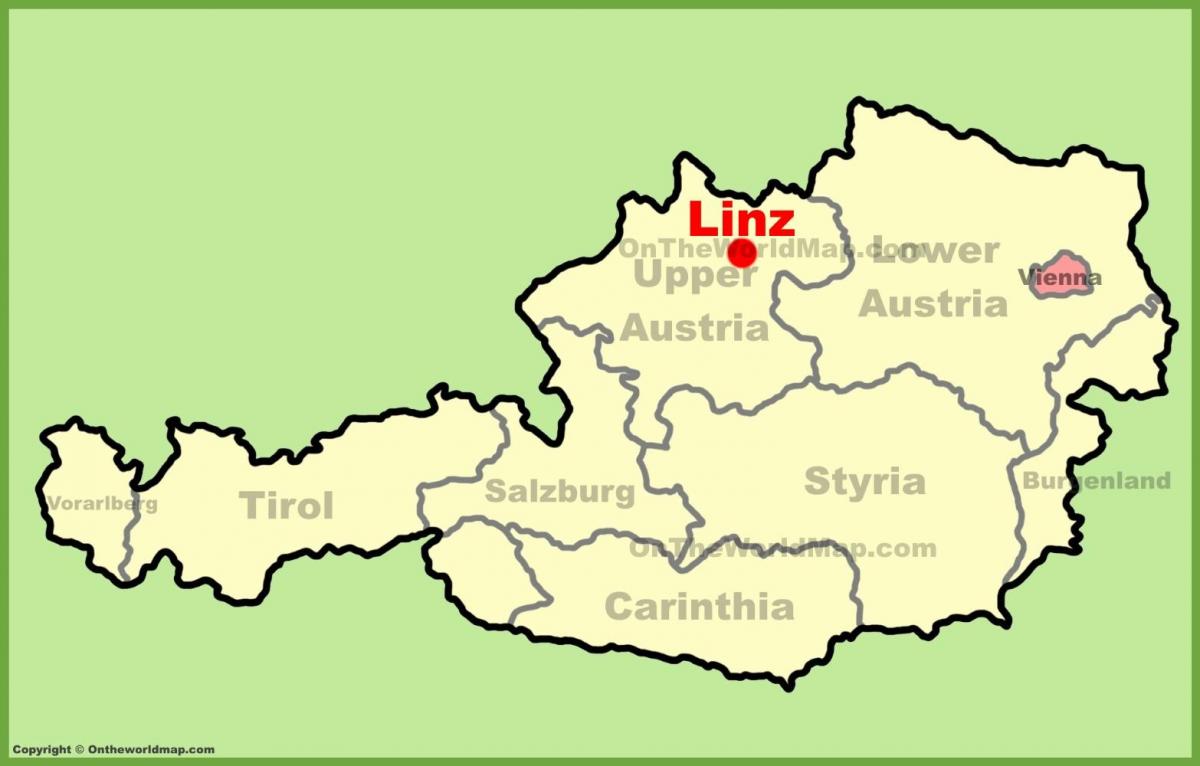 Karte von linz, österreich