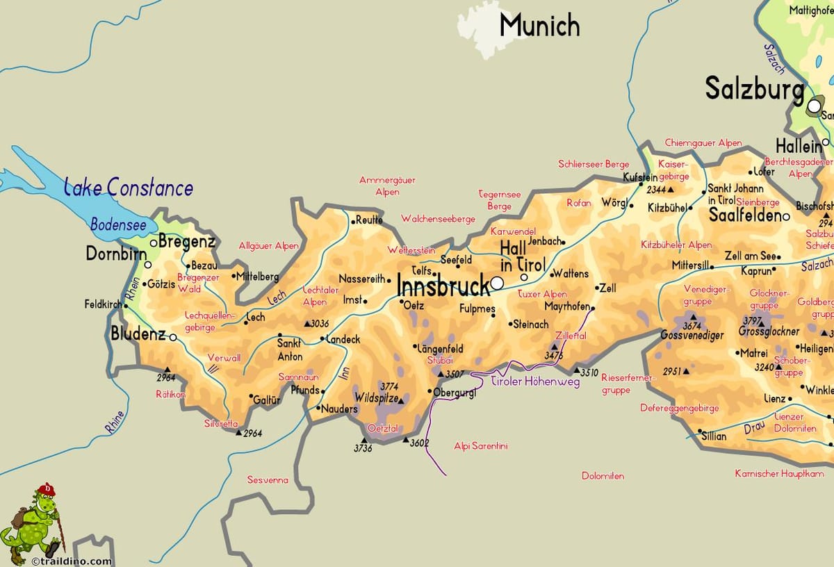 Karte von mayrhofen österreich