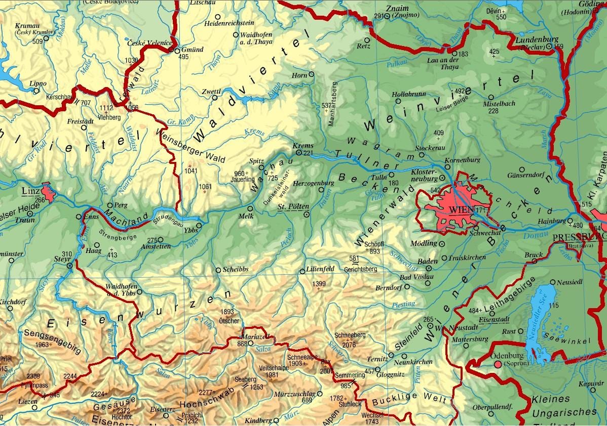 Karte von Niederösterreich