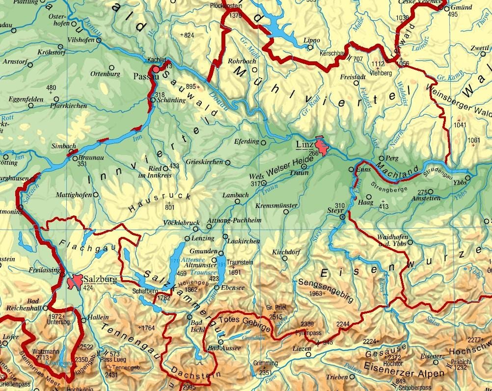 Karte von Oberösterreich