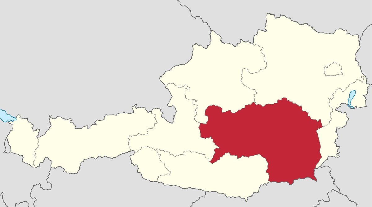 Karte von Steiermark österreich