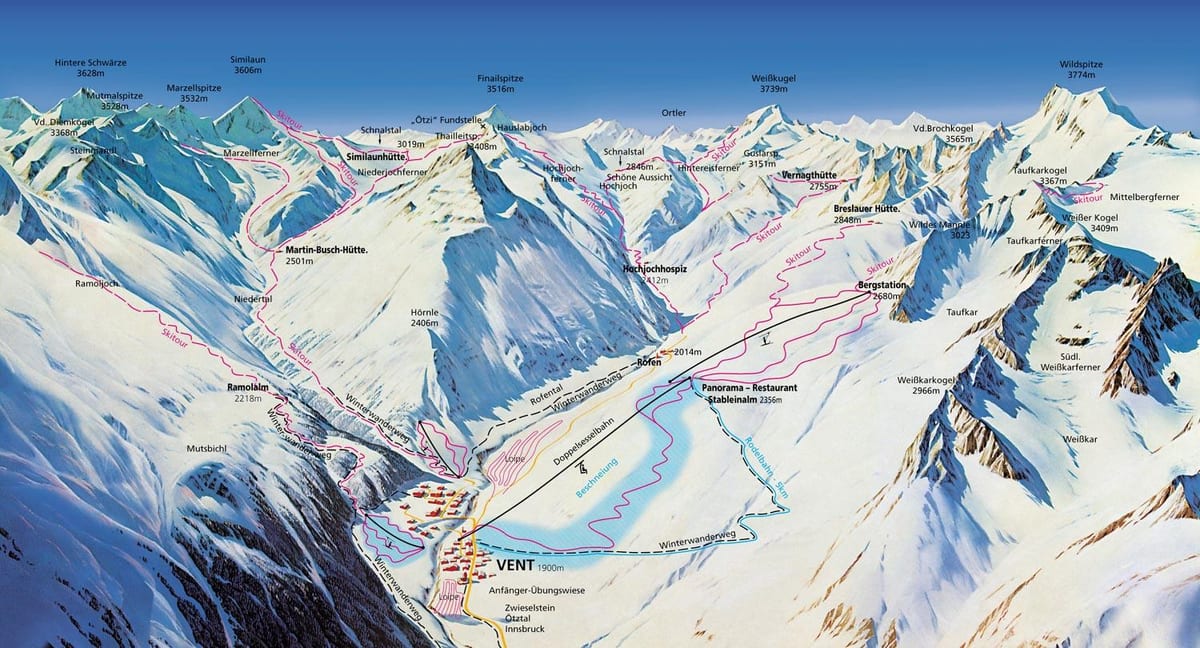 Karte von vent, österreich
