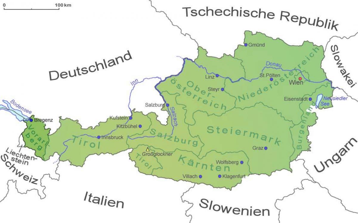 Karte vorarlberg, österreich