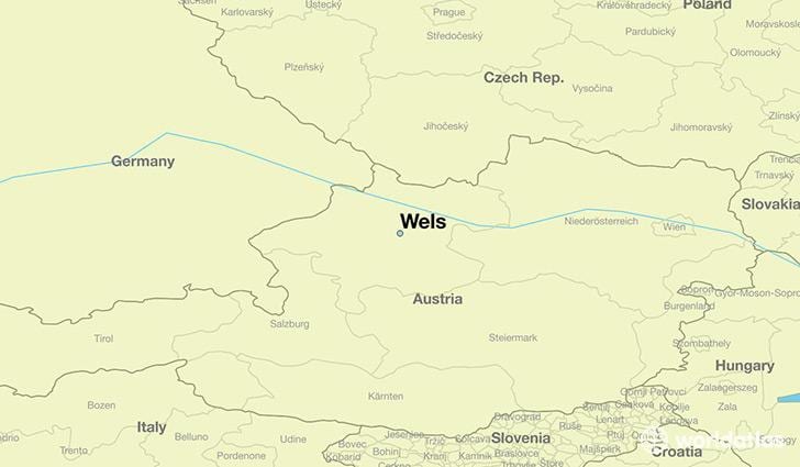 Karte von wels, österreich