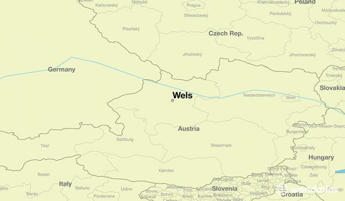 Karte von wels, österreich