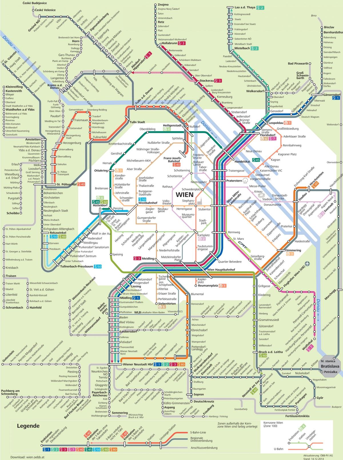 Bahnhöfe in Wien, österreich Karte