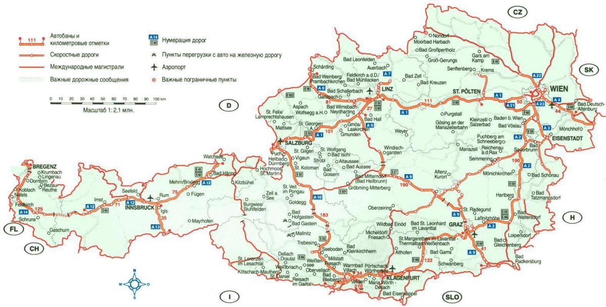 detaillierte Karte von österreich