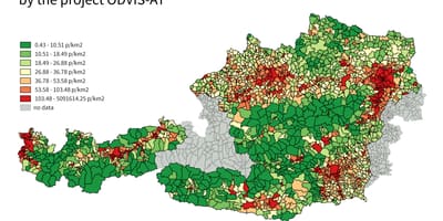 Österreich Bevölkerung Dichte Karte