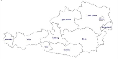 Leere Karte von österreich