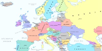 Karte von Europa zeigt österreich