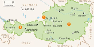 Eine Karte von österreich