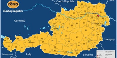 Karte von österreich-PLZ 