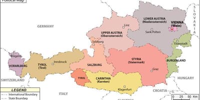 Politische Karte von österreich 