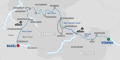 Karte von österreich-Fluss