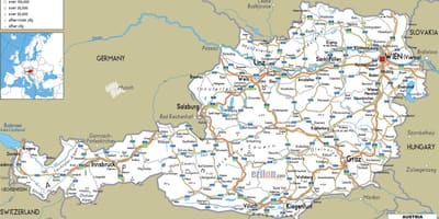 Detaillierte Karte von österreich mit den Städten