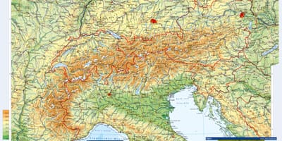 Landkarte österreich, topographische