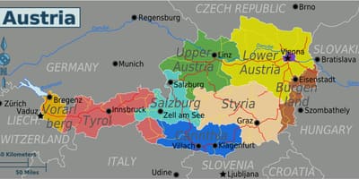 Karte der österreichischen Bundesländer