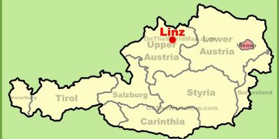 Karte von linz, österreich