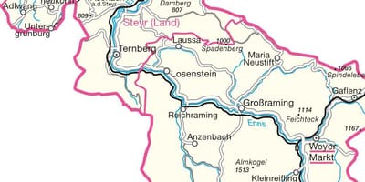 Karte von steyr österreich 