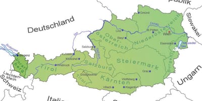 Karte vorarlberg, österreich