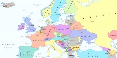 Karte von Europa zeigt österreich